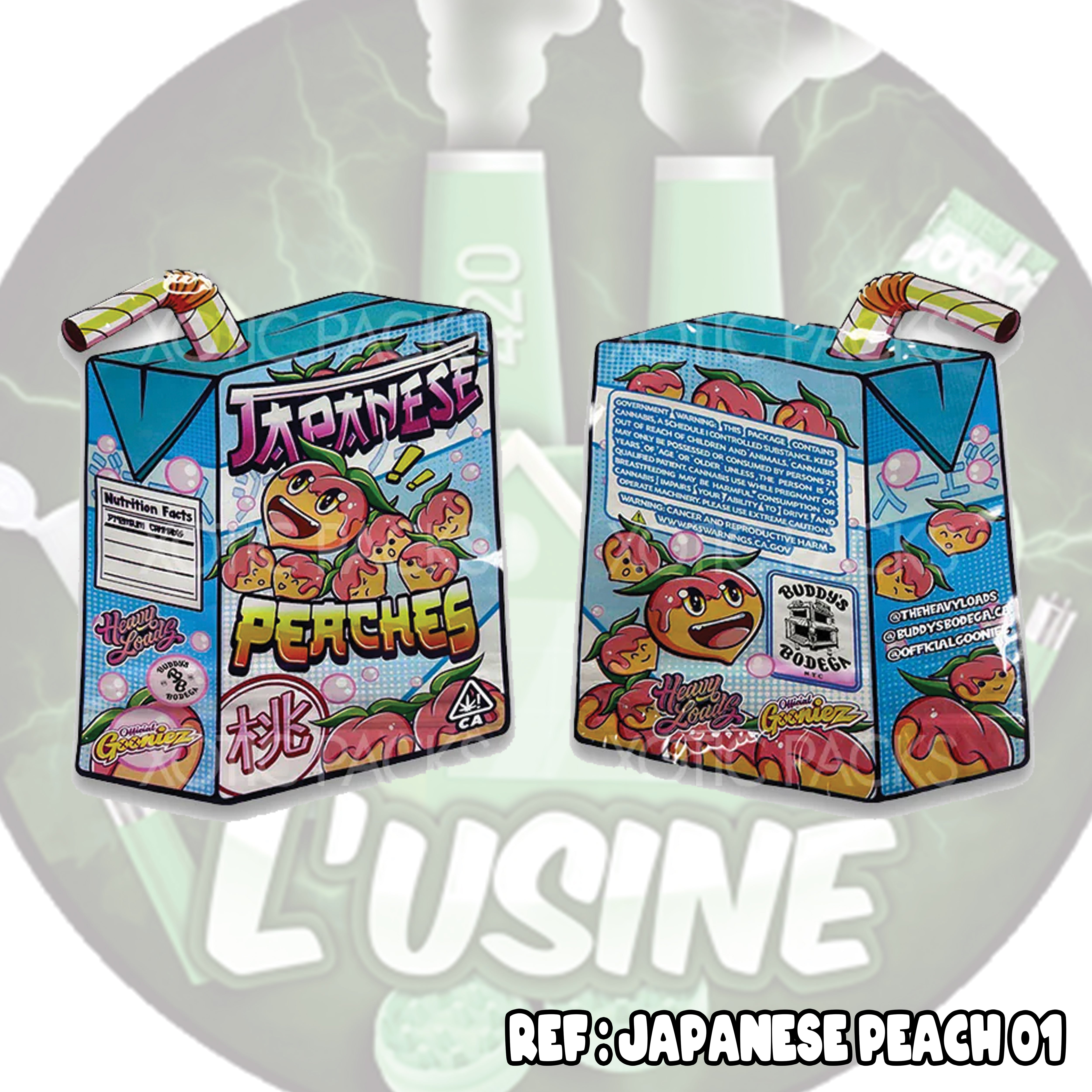 JAPANESE PEACHEs – Calibag 6,7g | Brique de jus au design US