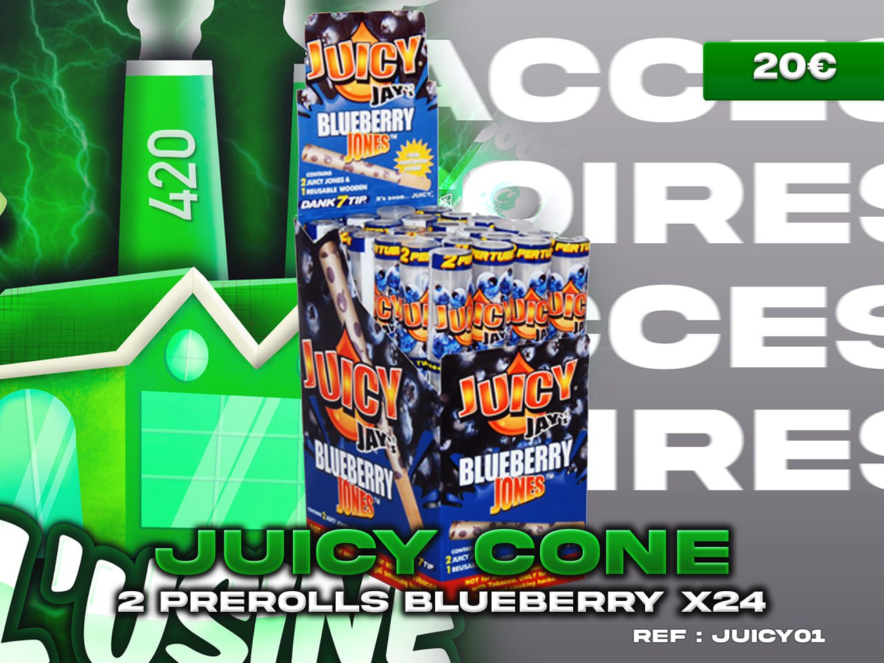 JUICY JAY'S CONE BLUEBERRY