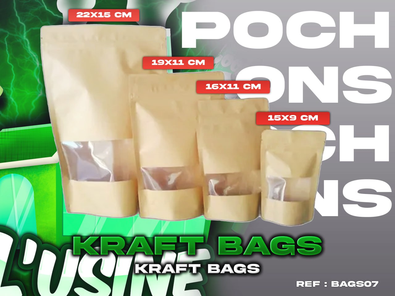 Kraft Bags x100